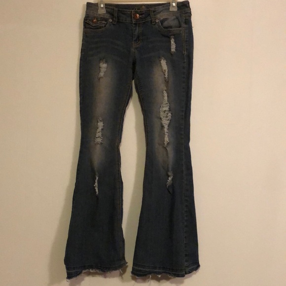 Premiere Denim by rue21 Pants - Premier Distressed Dark Wash Super Flair Bottoms